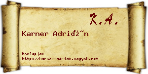Karner Adrián névjegykártya